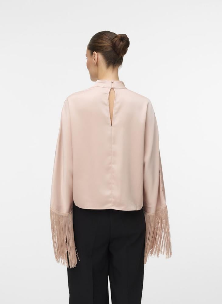 فيرو مودا توب أومايا بأكمام طويلة وياقة عالية - Image 2